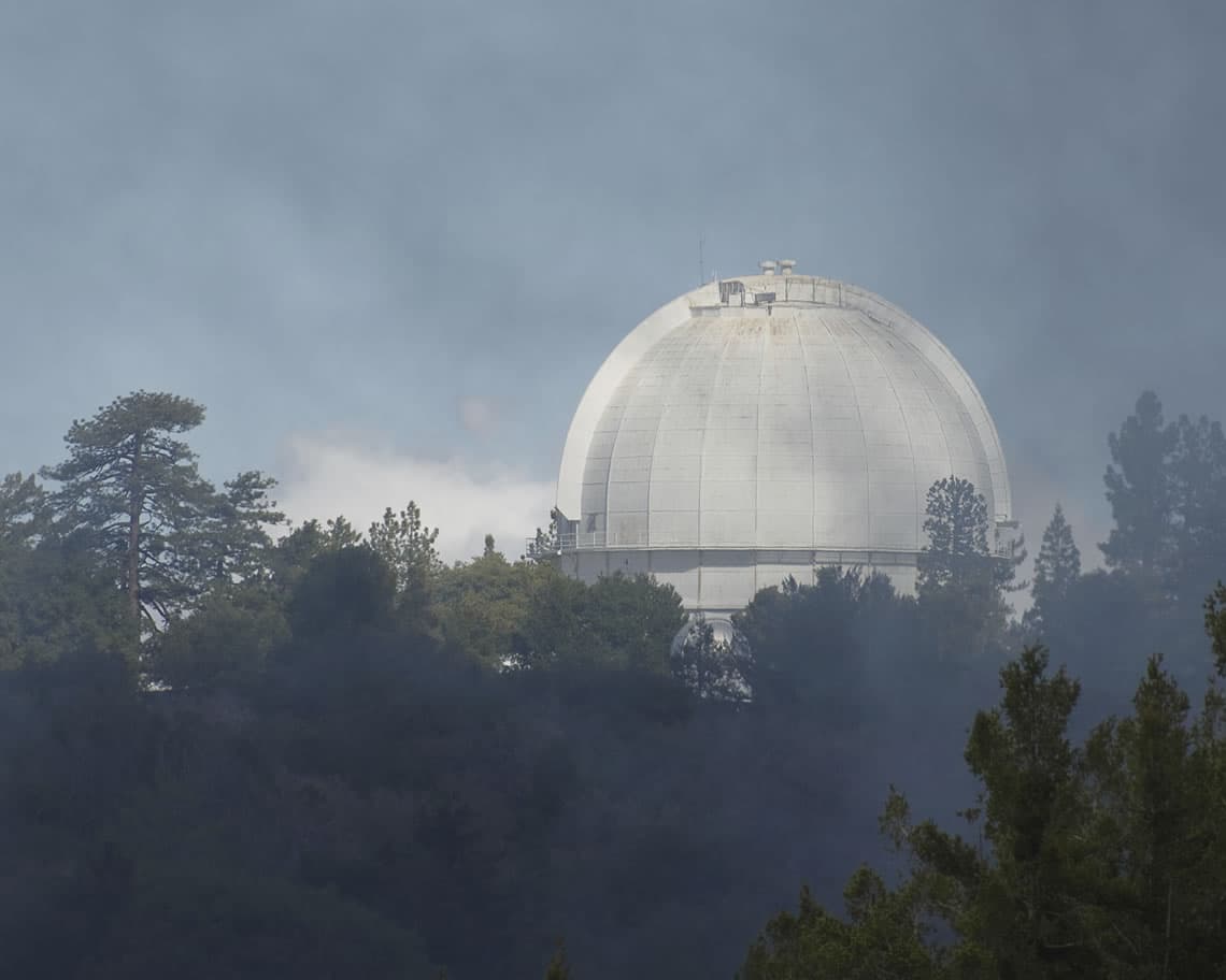 Mt. Wilson Observatory dome above trees.
